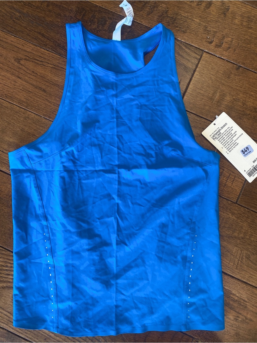 NWT Lululemon lightweight stretch run tank blue size 4 xs small $68 value